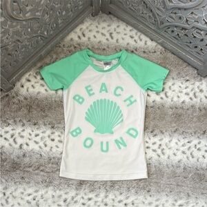 Old Navy seashell rashguard girls medium Beach Bound pool party tropical summer